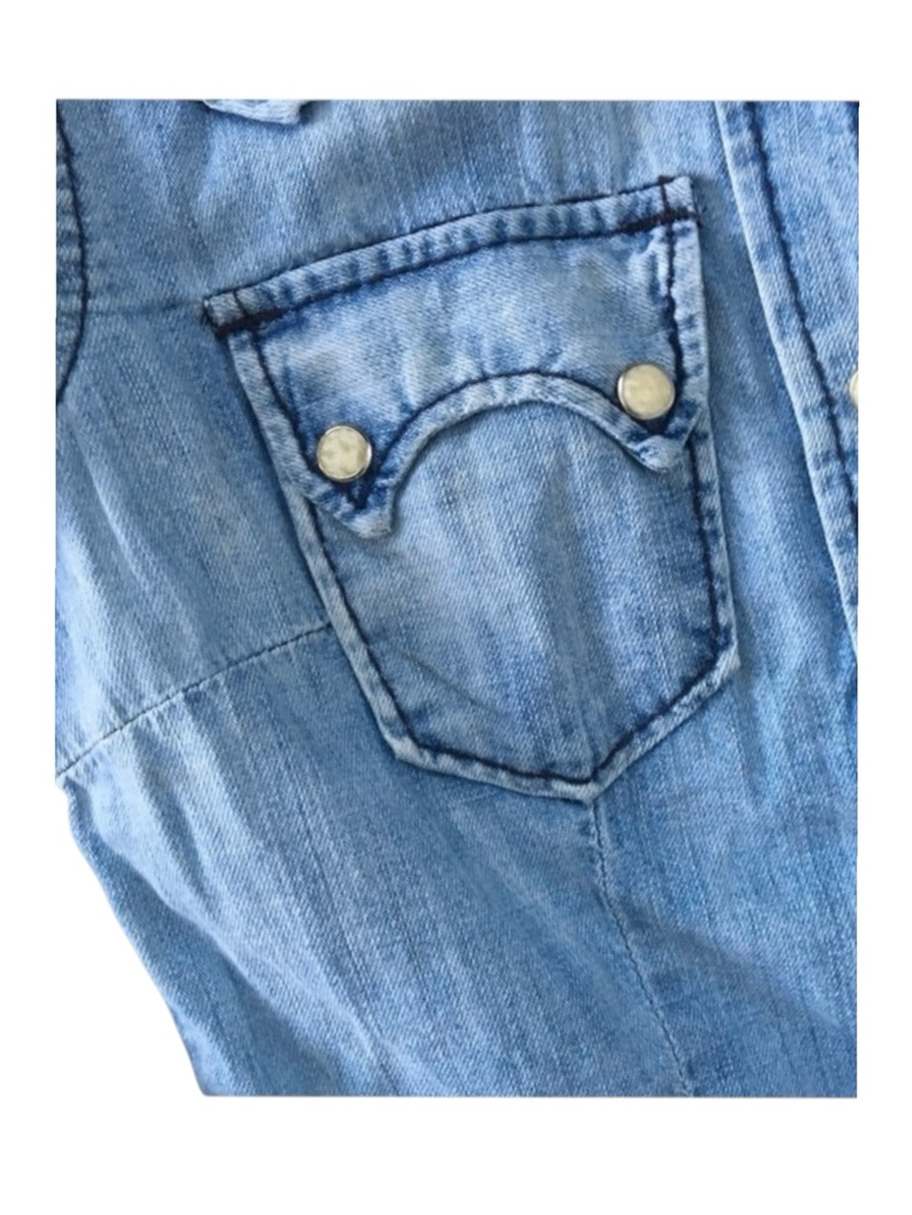 new True Religion ʊ Lucy Denim Button Down Western Inspired Shirt ʊ Sundance XS - Picture 8 of 16